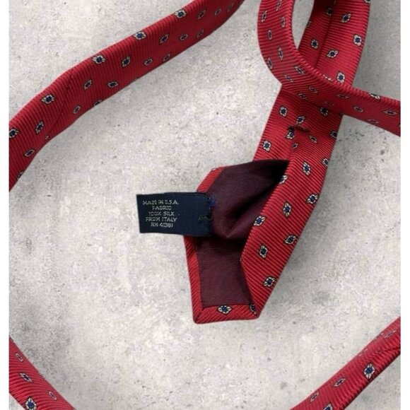 POLO RALPH LAUREN Silk Tie USA Red Blue Geometric W:3" EUC - Picture 3 of 6